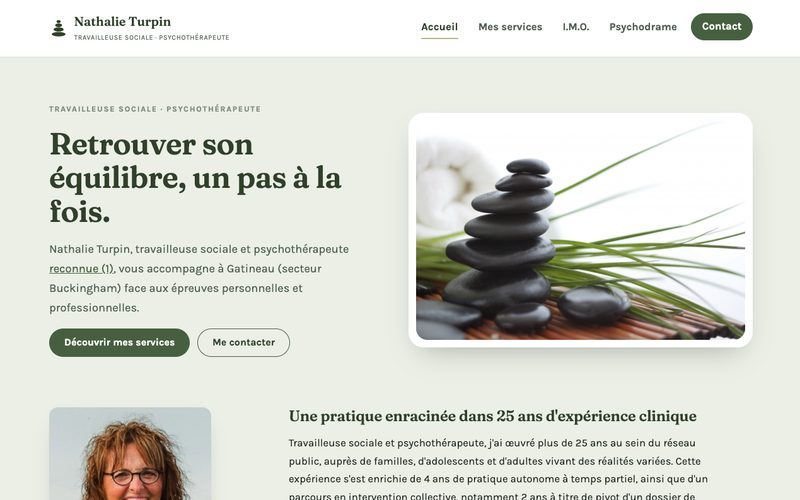 Capture d'écran du site de Nathalie Turpin